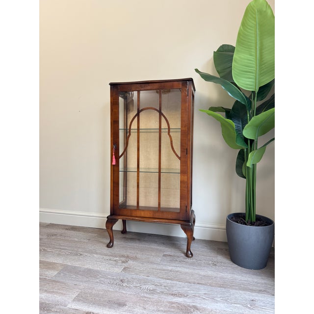 Art Deco Style Glass and Wooden Display Cocktail Cabinet, 1950s For Sale - Image 9 of 12