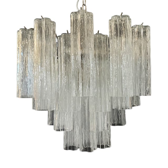 Murano Glass Tube Chandelier, 1990 For Sale