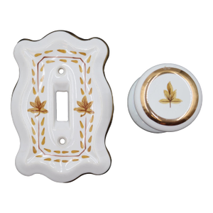 Vintage French Country Dummy Door Knob & Light Switch Plate Set