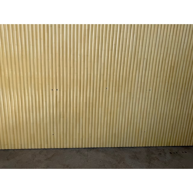 1990’s Jimeco Ltda Tessellated Bone King Headboard With Brass Accent For Sale - Image 9 of 11