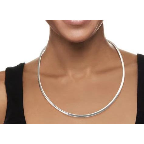 14k White gold 4mm, 16" Omega Necklace 18.50 grams