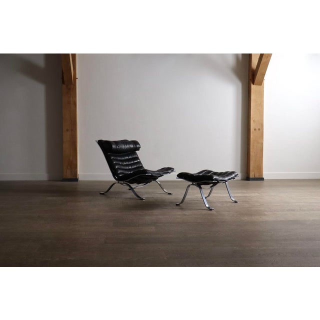 Arne Norell Set of Ari Lounge Chair and Ottoman by Arne Norell for Norell Mobler AB, Sweden, 1966 For Sale - Image 4 of 13
