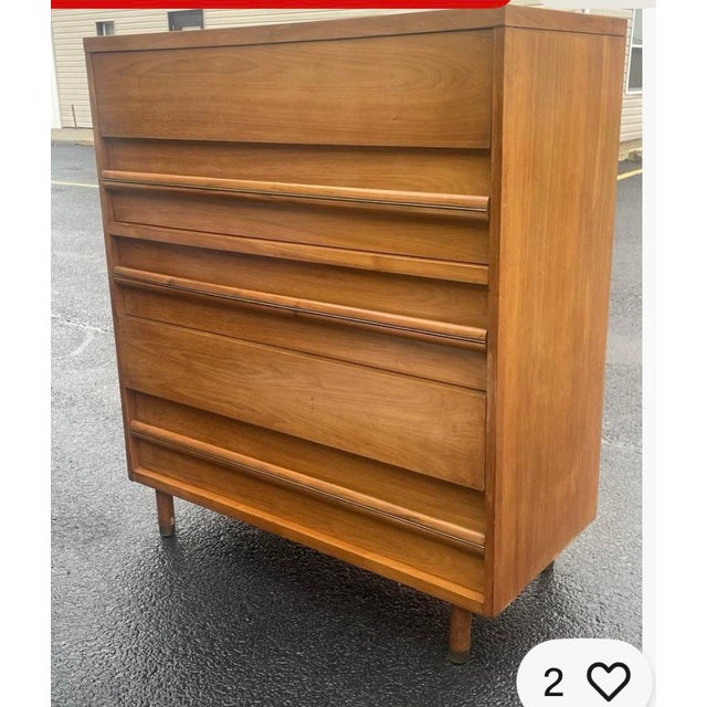 Mid-Century Modern 1960’s Mid Century Modern Tall Walnut Gentleman’s Dresser For Sale - Image 3 of 6