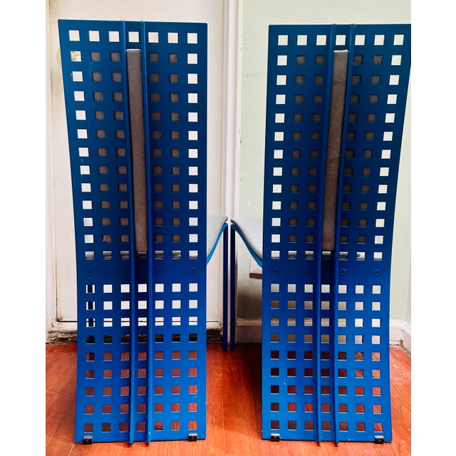 Massimo Vignelli Pair of Post Modern 80s Dinning Chairs For Sale - Image 4 of 6