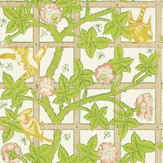 Morris & Co Trellis Wallpaper in Summer Yellow For Sale