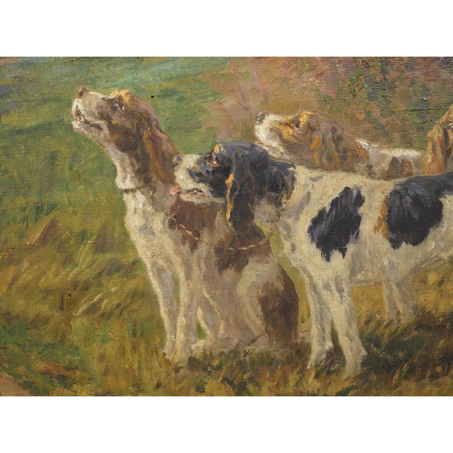 The Beginning of the Hunt, French Oil Painting by Marie Calves (1883-1957) For Sale - Image 11 of 18