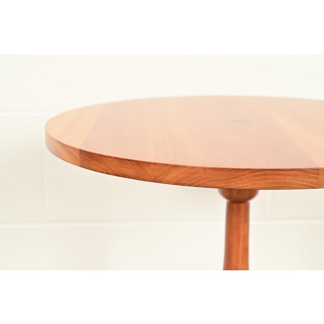Harden Furniture Arts and Crafts Shaker Solid Cherry Wood Pedestal Occasional Side Table or Drinks Table For Sale In South Bend - Image 6 of 12