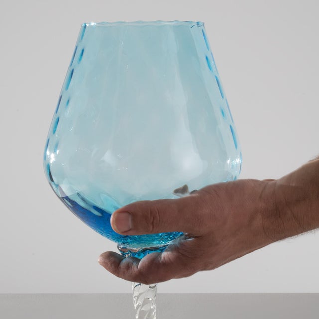 1960s Italian Blue Glass Goblet For Sale - Image 18 of 18