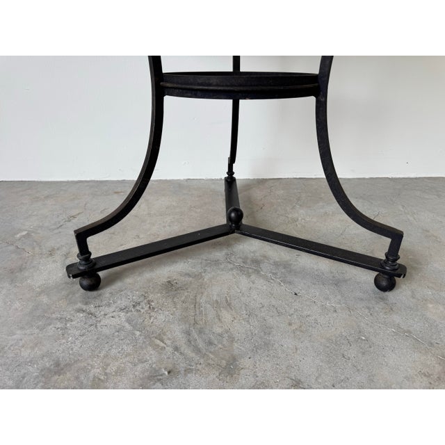 Black Vintage Baker Furniture Milling Road Walnut Top and Metal Accent Table For Sale - Image 8 of 12
