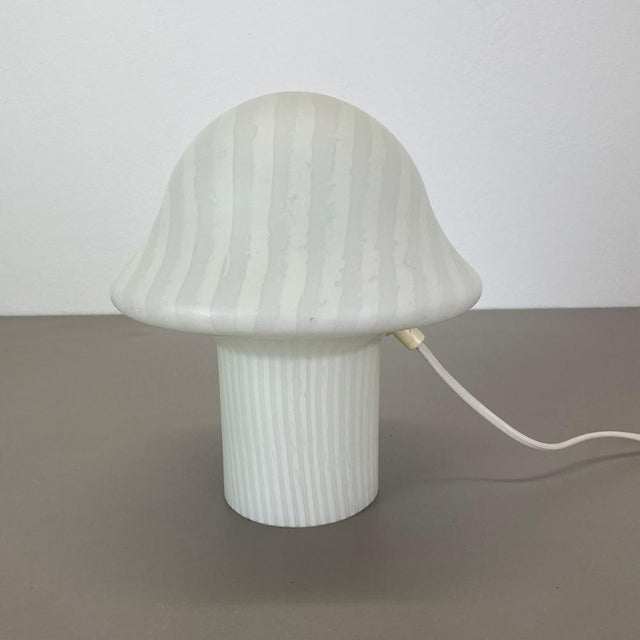 1970s Glass Mushroom Zebrano Desk Light attributed to Peill & Putzler, Germany, 1970s For Sale - Image 5 of 18