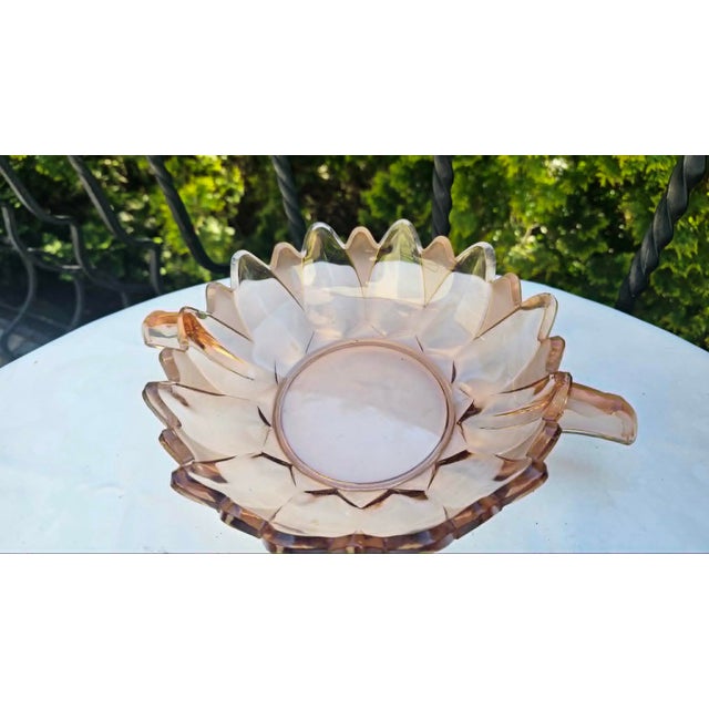 Art Deco Glass Bowl with Sonja Pattern from Schwepnitz, 1930s For Sale - Image 4 of 6