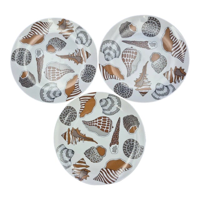 Vintage 1979 Fitz & Floyd 7 1/8" Variations Shell Salad Plates- Lot of 3 For Sale