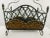 Vintage Metal and Reed Magazine Rack For Sale - Image 4 of 11