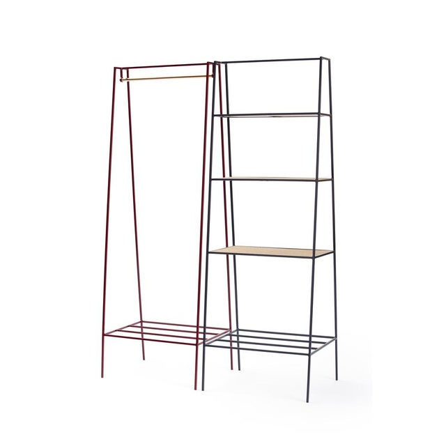 A Clothes Rail in Beetroot with a Brass Pole by &New For Sale - Image 6 of 8