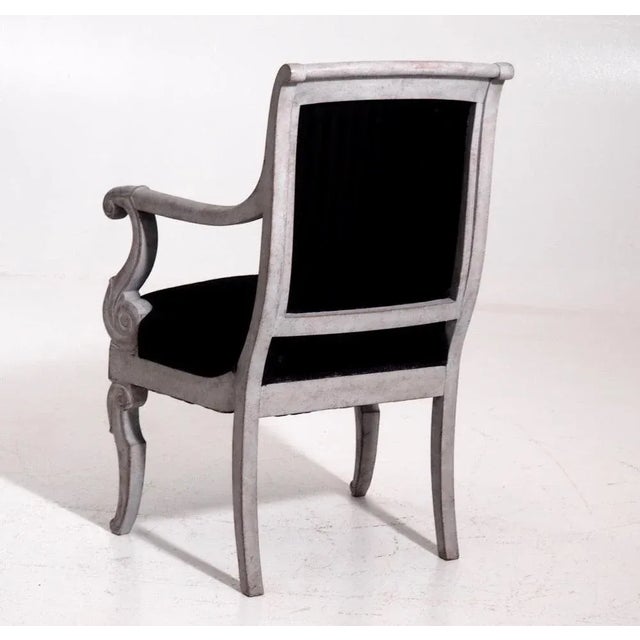 Black Antique French Charles X Armchairs, Set of 10 For Sale - Image 8 of 9