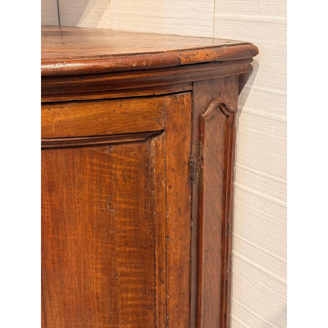 Wood 18th Century French Walnut Bowfront Corner Cabinet For Sale - Image 7 of 8