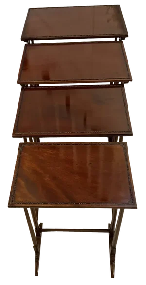 Antique Edwardian Mahogany Nesting Tables, 1900, Set of 4