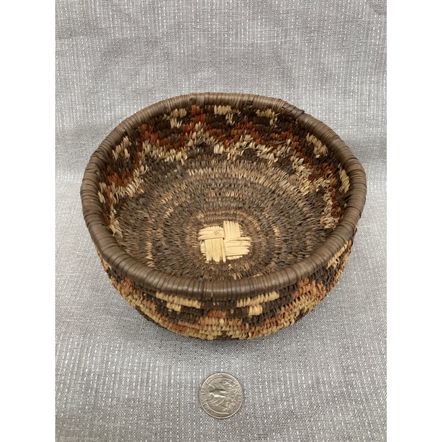 Mid 20th Century Vintage Native American Coil Basket For Sale - Image 5 of 13