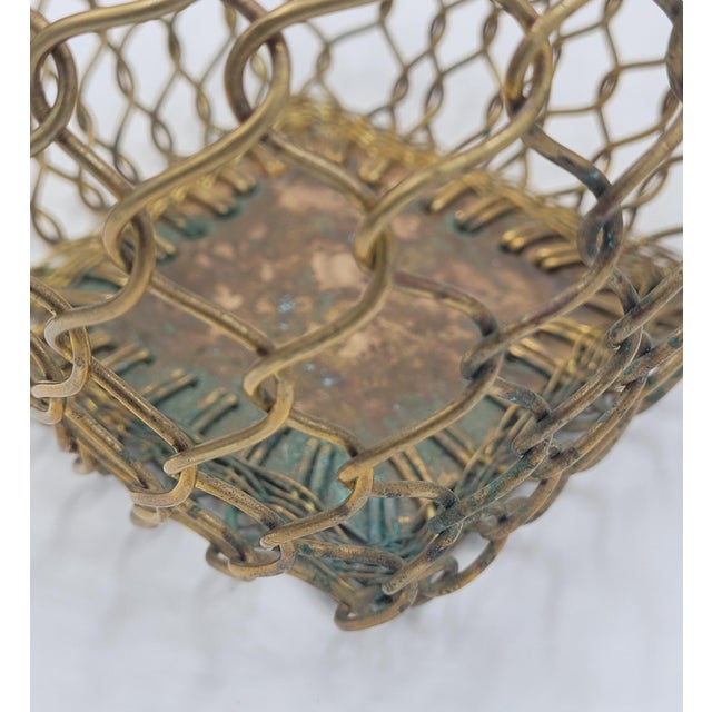 Mid 20th Century Indian Brass Wirework Swing-Handle Basket For Sale - Image 9 of 12