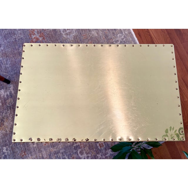 1970s Hollywood Regency-Chinoisorie Solid Brass Campaign Chest For Sale - Image 4 of 14