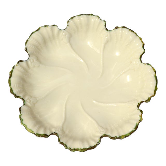 Early 20th Century Lenox Leaf Collection Fine Bone Ceramic Dish Scalloped Edges For Sale