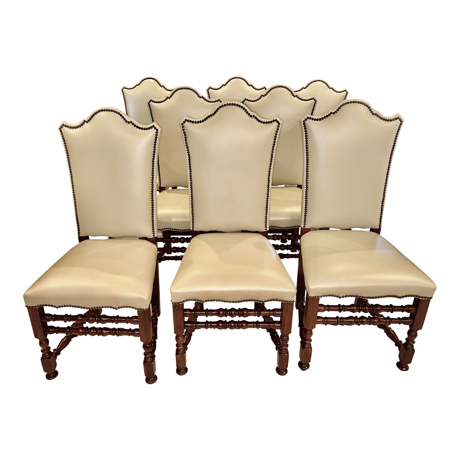 Italian Made Leather Dining Chairs - Set of 8 | Chairish