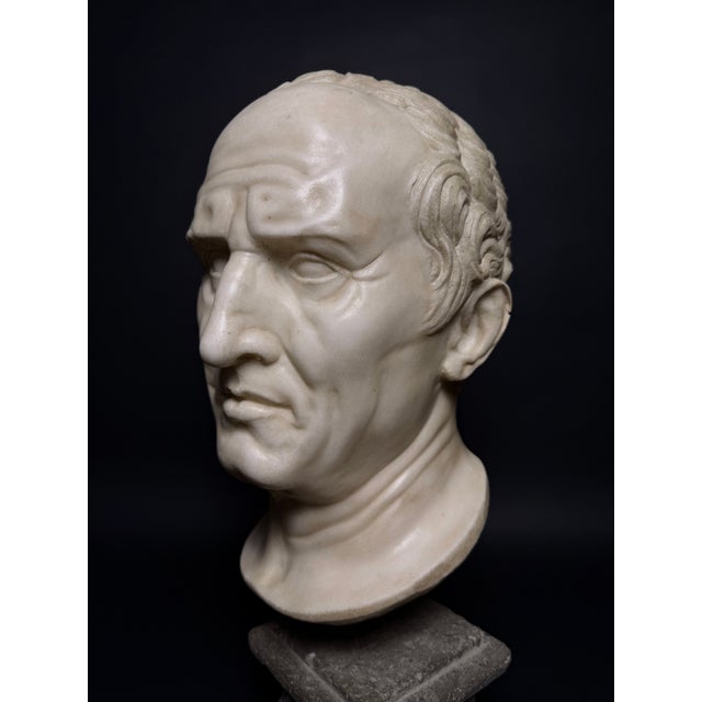 Stone Head of Marcus Tullius Cicero, Late 18th Century, Marble For Sale - Image 7 of 18