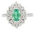 Victorian Princess Style Cluster Diamonds & Emerald 14k Gold Ring Size 5.5 For Sale