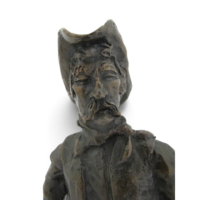 Metal Colorado Cowboy With Saddle James Turner Sr. Western Art Bronze Statue For Sale - Image 7 of 12