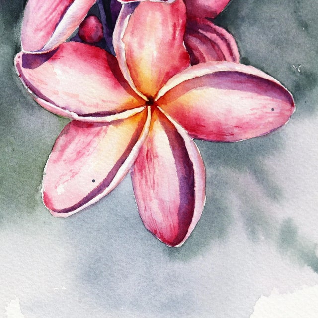 2020s From Hawaii With Love - Colorful Floral Watercolor Painting Original Artwork by Anna Kudriashova For Sale - Image 5 of 5