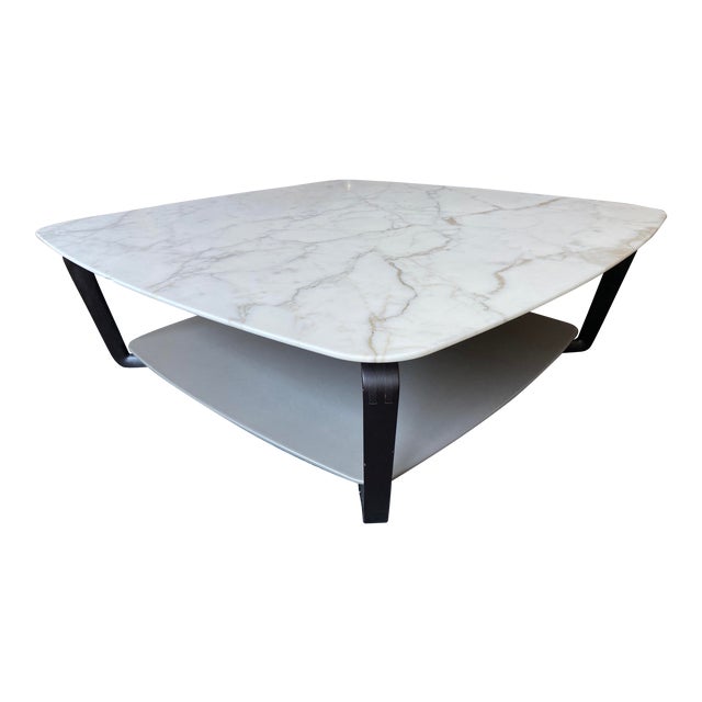 Sled Low Carrara Marble Coffee Table | Chairish