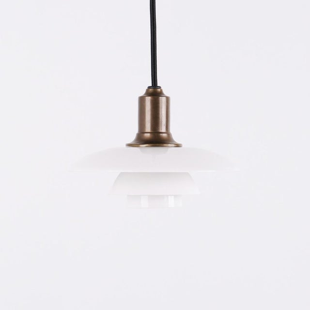 Pendant Lamp in Burnished Brass and Opal Glass by Poul Henningsen for Louis Poulsen For Sale - Image 9 of 10