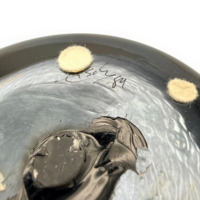Vintage Vase in Smoked Glass Iris Glass, 1984 For Sale - Image 9 of 10
