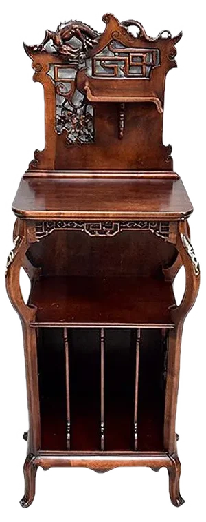 Antique Beech Music Cabinet Attributed to G. Viardot, 1900s