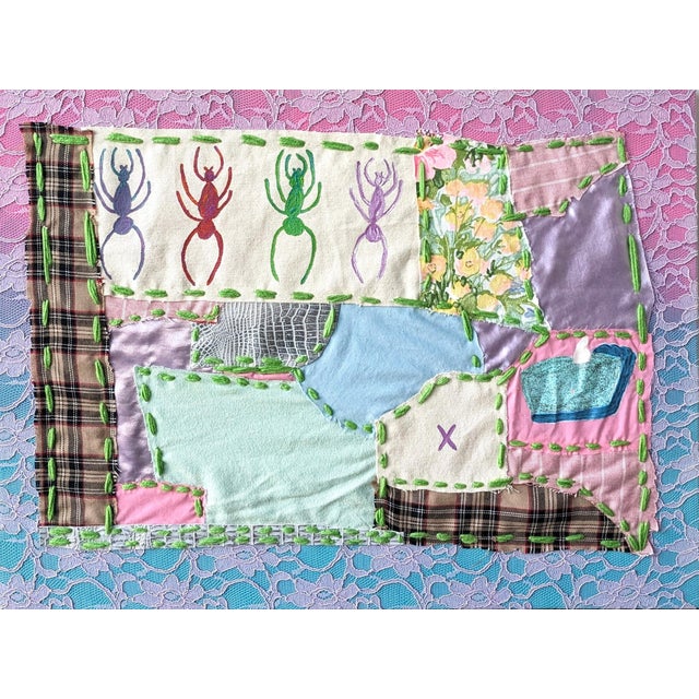 "If It Mattered It Would" Contemporary Abstract Textile Mixed-Media Painting by Frances Sousa For Sale