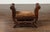 Petite English 1920s X-Form Leather Stool with Out-Scrolling Arms and Nailheads For Sale - Image 4 of 11