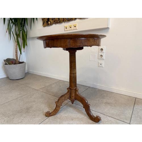 Biedermeier Side Table with Inlaid Flower Stand For Sale - Image 9 of 9
