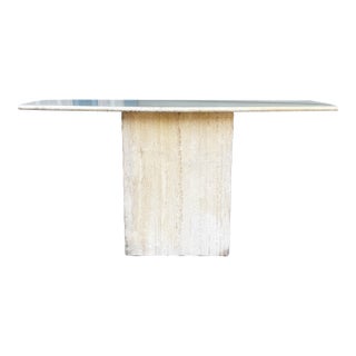 1970s Mid Century Travertine Console Table For Sale