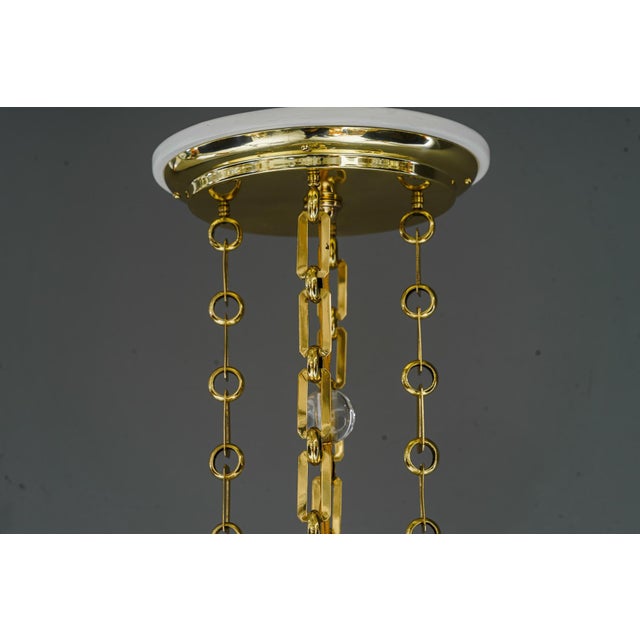 Art Deco Pendant Vienna Around 1920s with Original Cut Glass Shade For Sale - Image 12 of 18