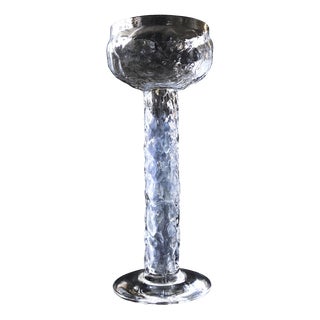 Vintage Swedish Handblown Ice Glass Bud Vase from Lindshammar, Sweden For Sale