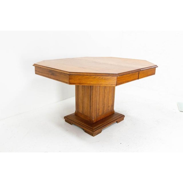 French Dining Table in Oak, 1940 For Sale - Image 4 of 15