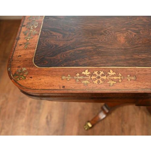 Gold Antique Regency Card Tables, 1810, Set of 2 For Sale - Image 8 of 10