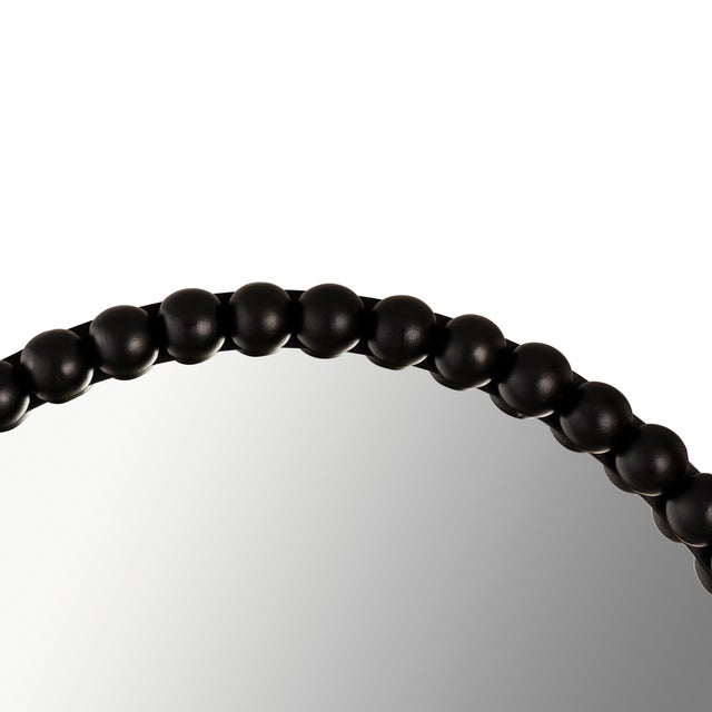 Baria Black Wooden Mirror For Sale - Image 4 of 7