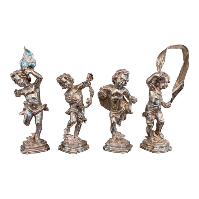 A Set of Four Italian Sterling Silver Models of Dancing Bacchus, Pradella Ilario for Buccellati, Milan For Sale