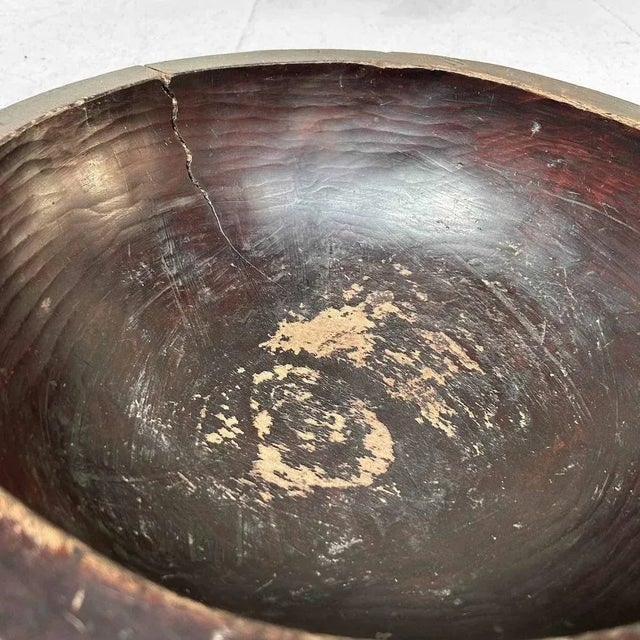 Wood Large Wooden Dough Bowl, Japan, 1890s For Sale - Image 7 of 10