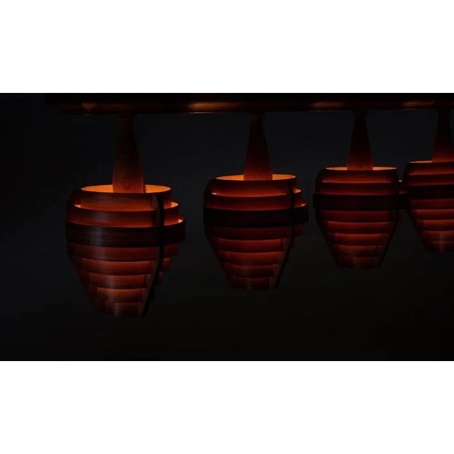 Wood Ceiling Light by Hans-Agne Jakobsson for Ellysett, 1960s For Sale - Image 7 of 9