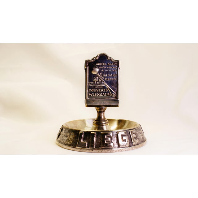 1900 - 1909 1900 Antique Wiskemann Silver-Plated Match Holder & Ash Tray - Liège, Belgium Café Anglais For Sale - Image 5 of 9
