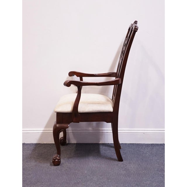 Wood American Drew Traditional Chippendale Style Solid Cherry Dining Arm Chair For Sale - Image 7 of 8