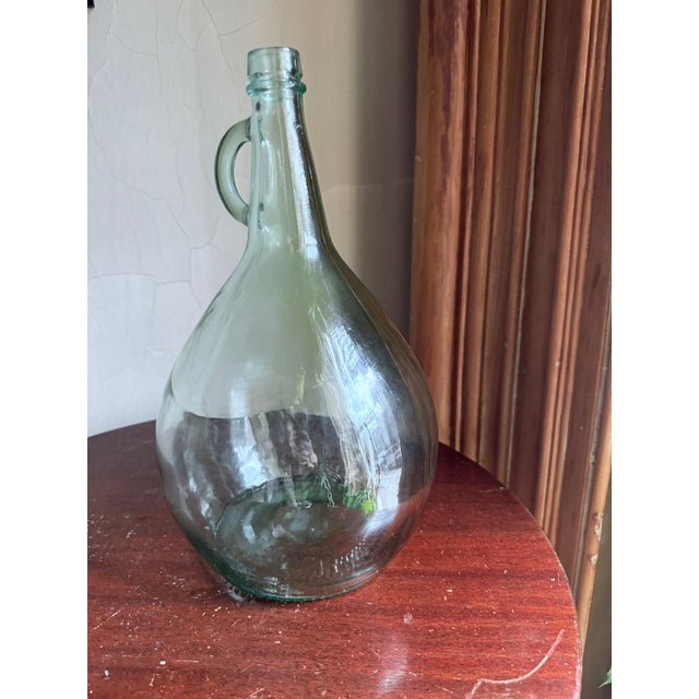 1970s 1977 One Gallon Green Glass Wine Jug Fullerton California For Sale - Image 5 of 11