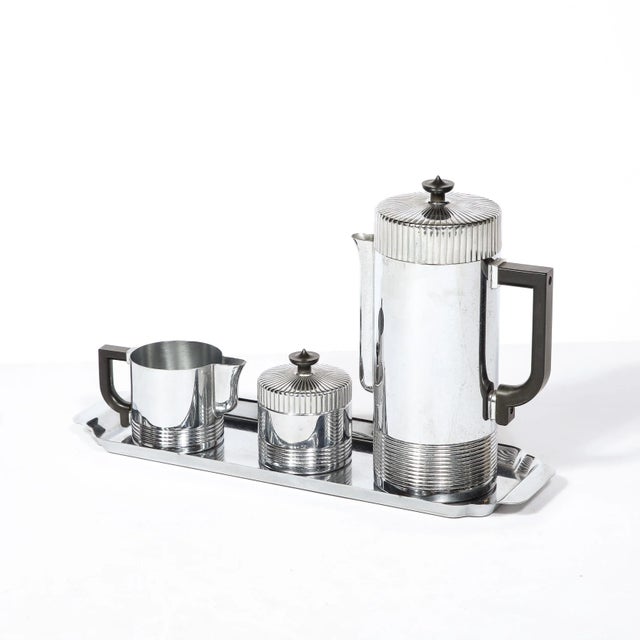 Art Deco Art Deco Machine Age Chrome Coffee Service With Bakelite Handles by Chase For Sale - Image 3 of 12